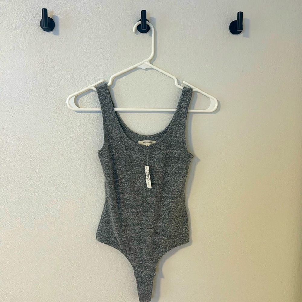 NWT grey madewell thong tank bodysuit XS